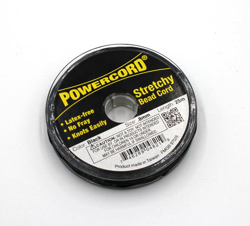 Powercord®, 0.8mm Stretchy Bead Cord, 4 Pound Test Cord, Clear Cord, 25-Meter Spool,